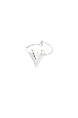 Aesthetic heart ring - Silver Color color