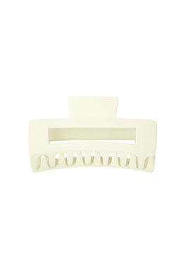 Hair clip rectangle - cream Plastic