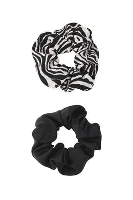 Scrunchie duo zebra darkness - Black and white